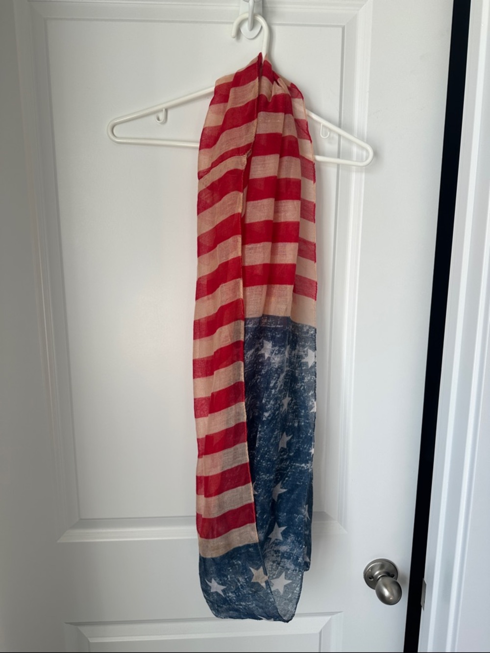 Vanity Red White Blue American Flag Print Lightweight Scarf